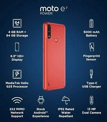 (Refurbished) Motorola E7 Power (Tahiti Blue, 64 GB) (4 GB RAM) - Triveni World