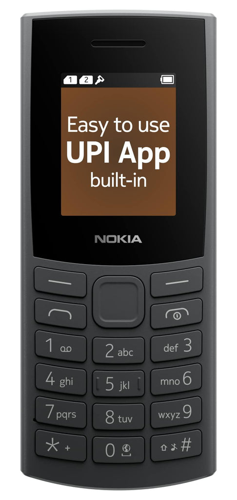 (Refurbished) Nokia 106 4G Keypad Phone with 4G, Built-in UPI Payments App, Long-Lasting Battery, Wireless FM Radio & MP3 Player, and MicroSD Card Slot | Charcoal - Triveni World