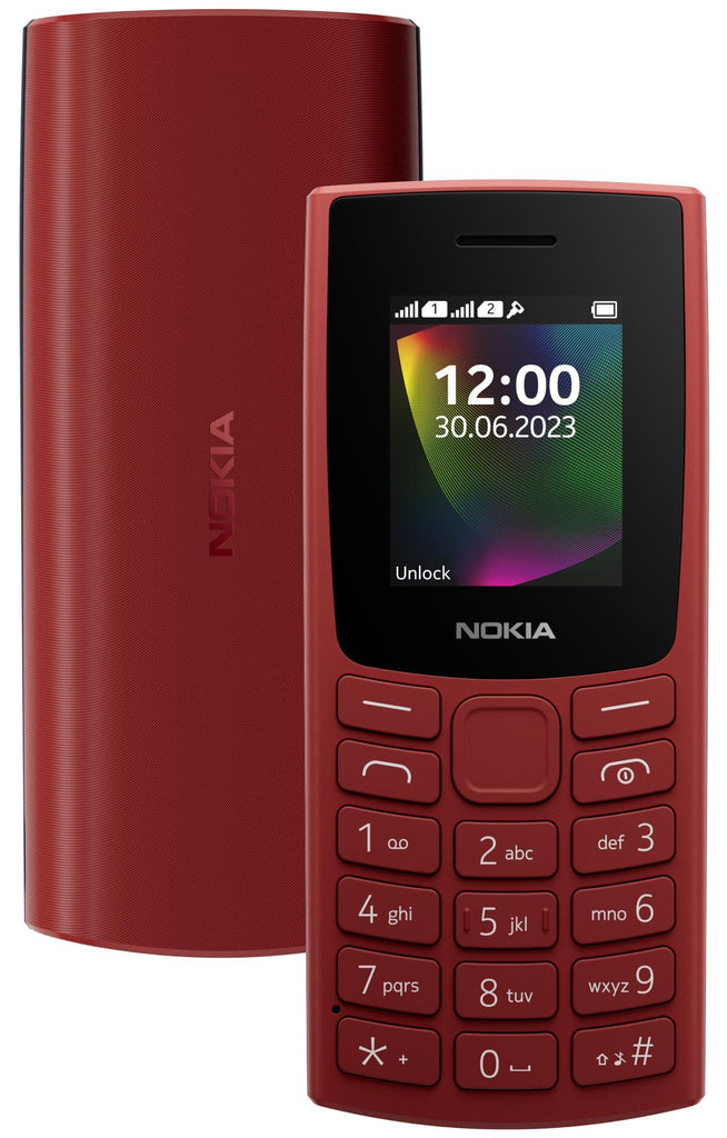 (Refurbished) Nokia 106 Single Sim, Keypad Phone with Built-in UPI Payments App, Long-Lasting Battery, Wireless FM Radio & MP3 Player, and MicroSD Card Slot | Red - Triveni World