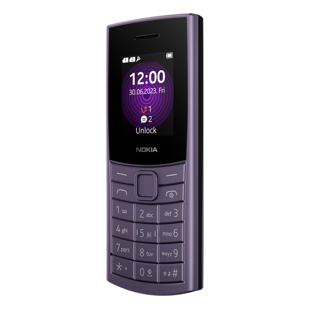 (Refurbished) Nokia 110 4G with 4G, Camera, Bluetooth, FM Radio, MP3 Player, MicroSD, Long-Lasting Battery, and pre-Loaded Games | Purple - Triveni World