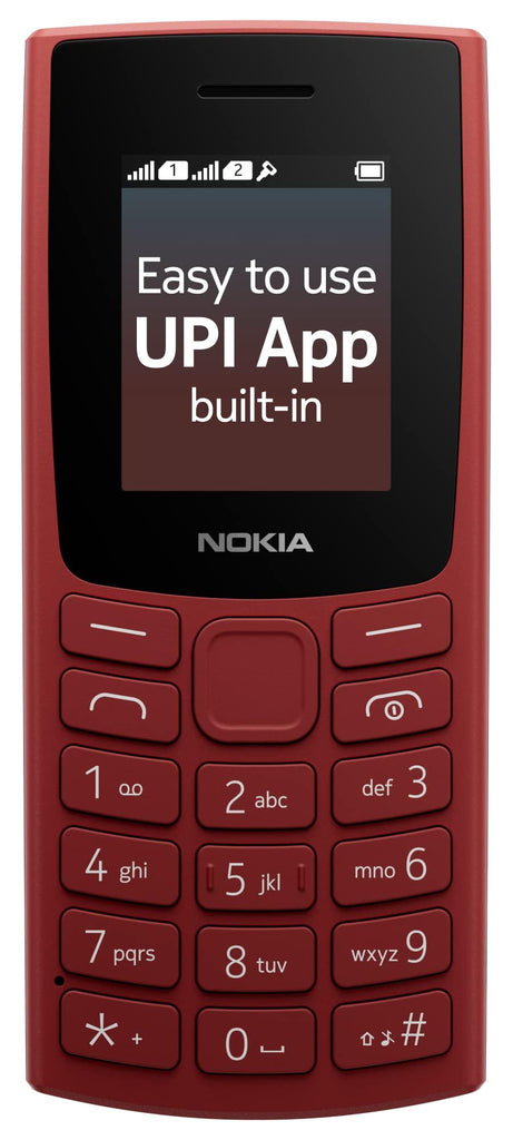 (Refurbished) Nokia All-New 105 Keypad Phone with Built-in UPI Payments, Long-Lasting Battery, Wireless FM Radio | Red - Triveni World