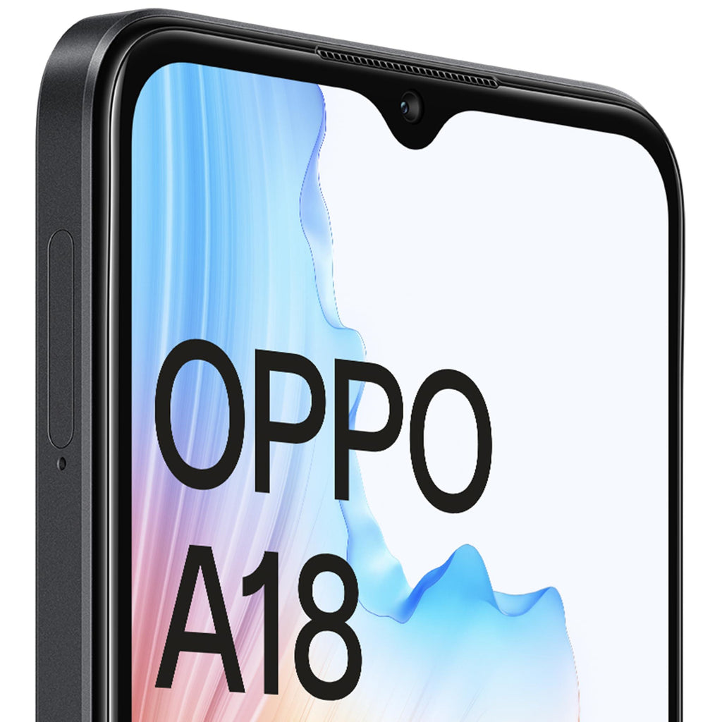 (Refurbished) OPPO A18 (Glowing Black, 4GB RAM, 64GB Storage) | 6.56" HD 90Hz Waterdrop Display | 5000 mAh Battery with No Cost EMI/Additional Exchange Offers - Triveni World