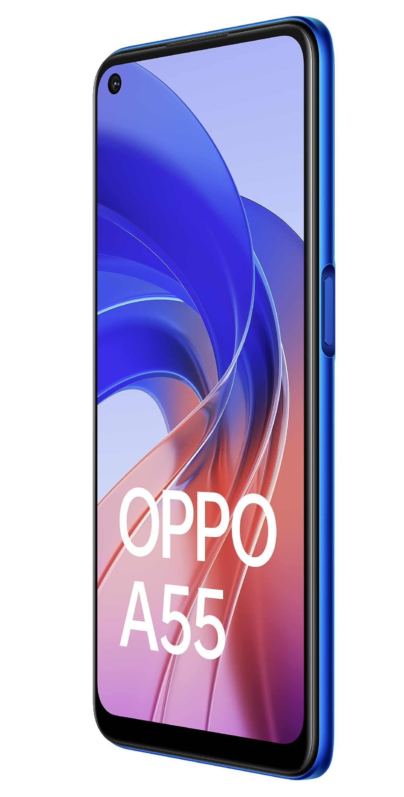 (Refurbished) OPPO A55 (Rainbow Blue, 4GB RAM, 64GB Storage) | Flat Rs. 2750 Citibank and Axis| Get Comp - Triveni World