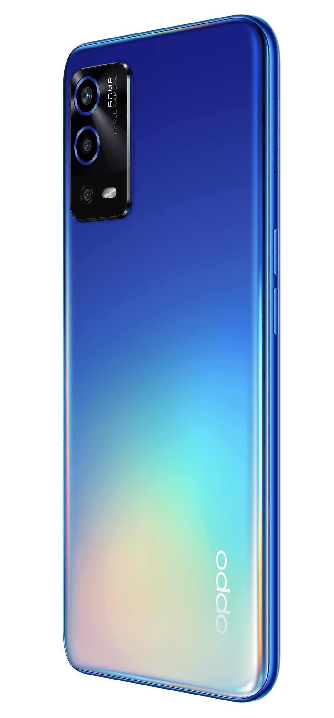 (Refurbished) OPPO A55 (Rainbow Blue, 4GB RAM, 64GB Storage) | Flat Rs. 2750 Citibank and Axis| Get Comp - Triveni World