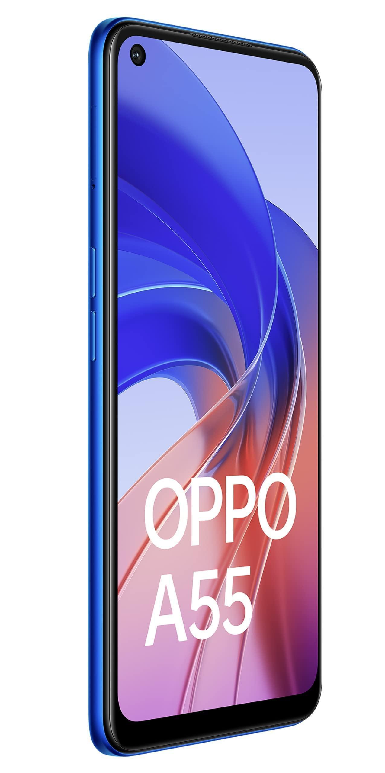 (Refurbished) OPPO A55 (Rainbow Blue, 4GB RAM, 64GB Storage) | Flat Rs. 2750 Citibank and Axis| Get Comp - Triveni World