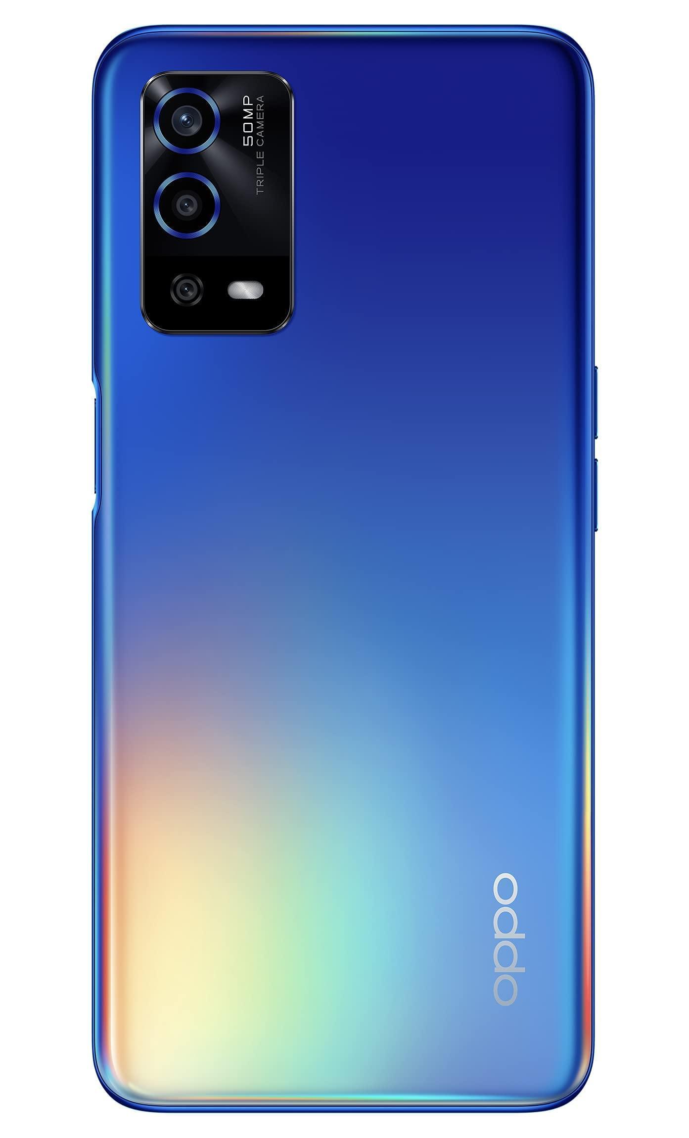 (Refurbished) OPPO A55 (Rainbow Blue, 4GB RAM, 64GB Storage) | Flat Rs. 2750 Citibank and Axis| Get Comp - Triveni World