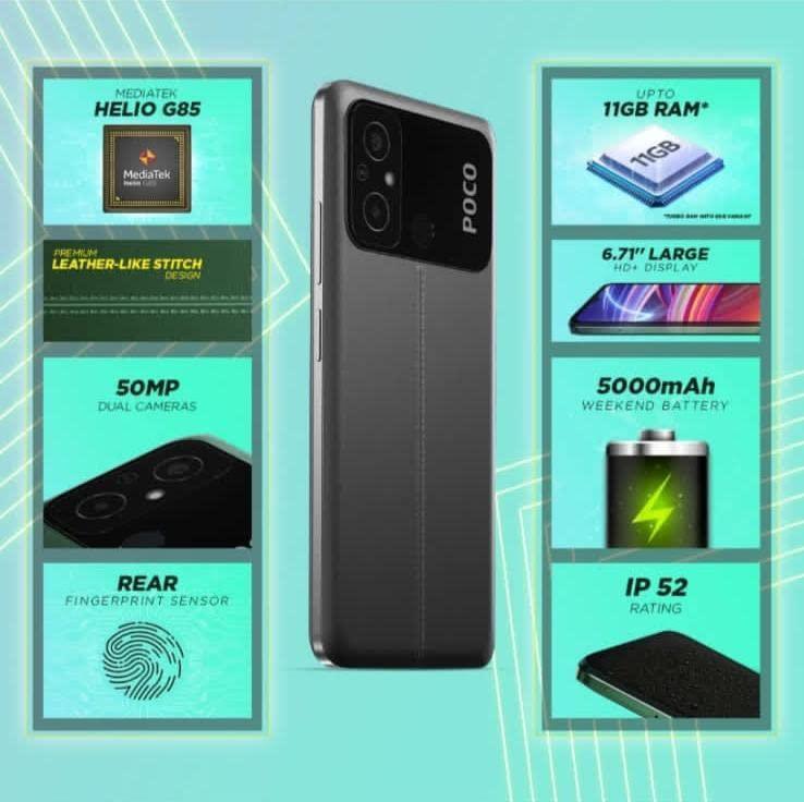 (Refurbished) POCO C55 (Power Black, 64 GB) (4 GB RAM) - Triveni World