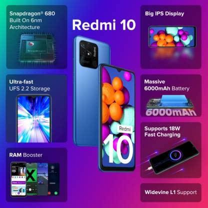 (Refurbished) Redmi 10 (Pacific Blue, 4GB RAM, 64GB Storage) - Triveni World