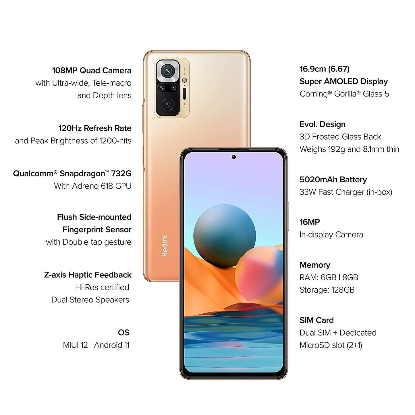 (Refurbished) Redmi Note 10 Pro Max (Vintage Bronze, 6GB RAM, 128GB Storage) -108MP Quad Camera | 120Hz Super Amoled Display - Triveni World