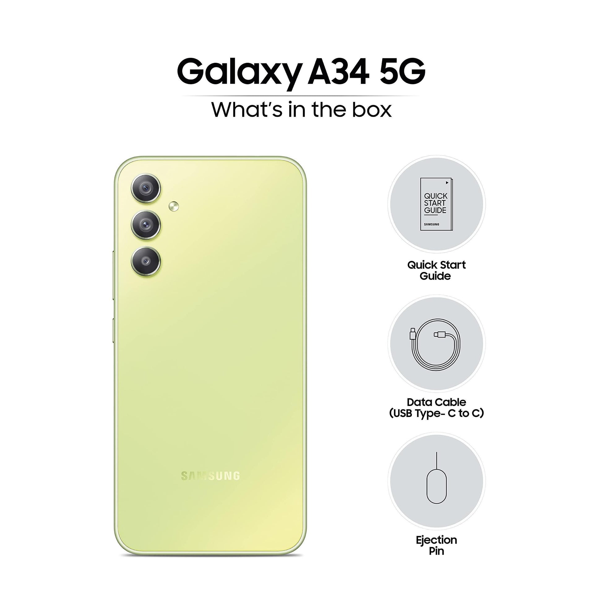 (Refurbished) Samsung Galaxy A34 5G (Awesome Lime, 8GB, 256GB Storage) | 48 MP No Shake Cam (OIS) | IP67 - Triveni World
