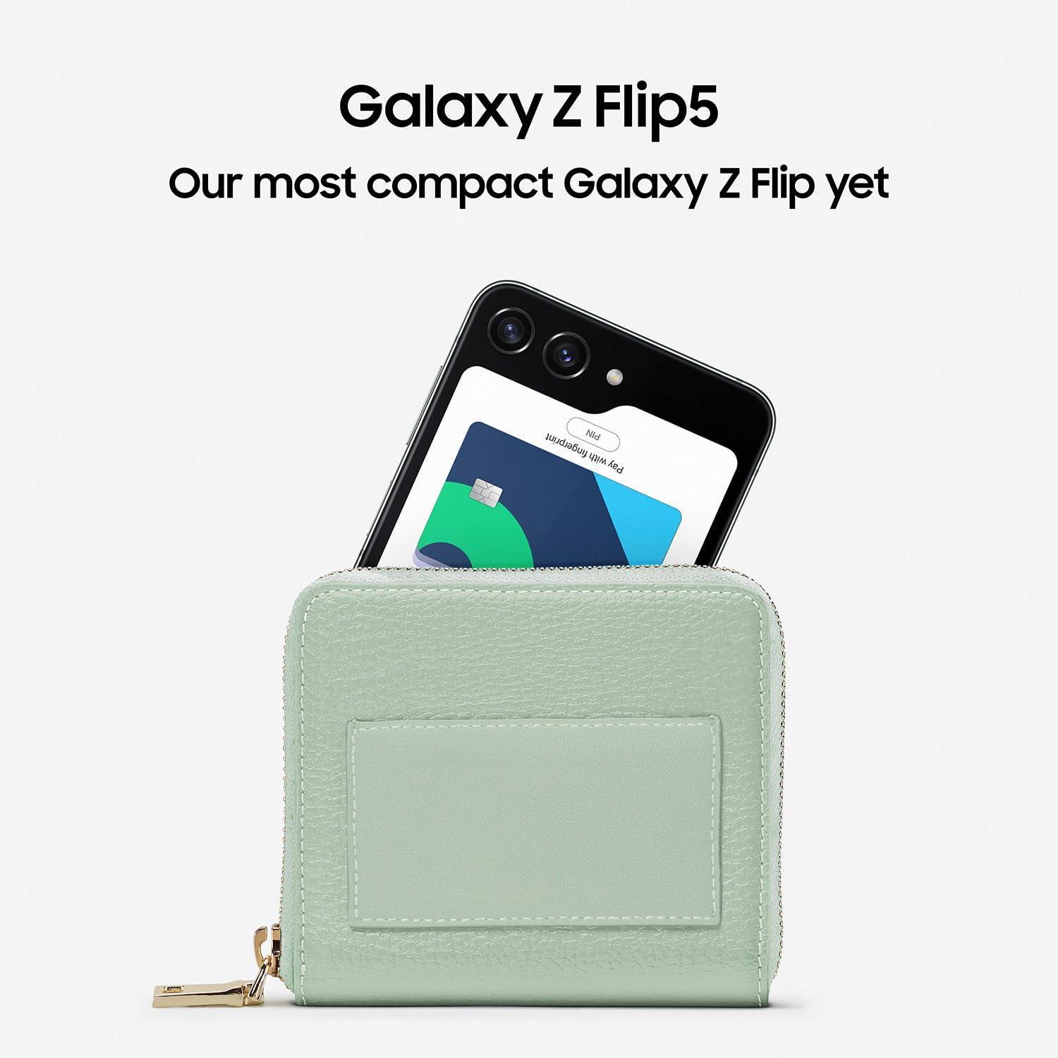 Refurbished) Samsung Galaxy Z Flip5 5G (Mint, 8GB RAM, 256GB