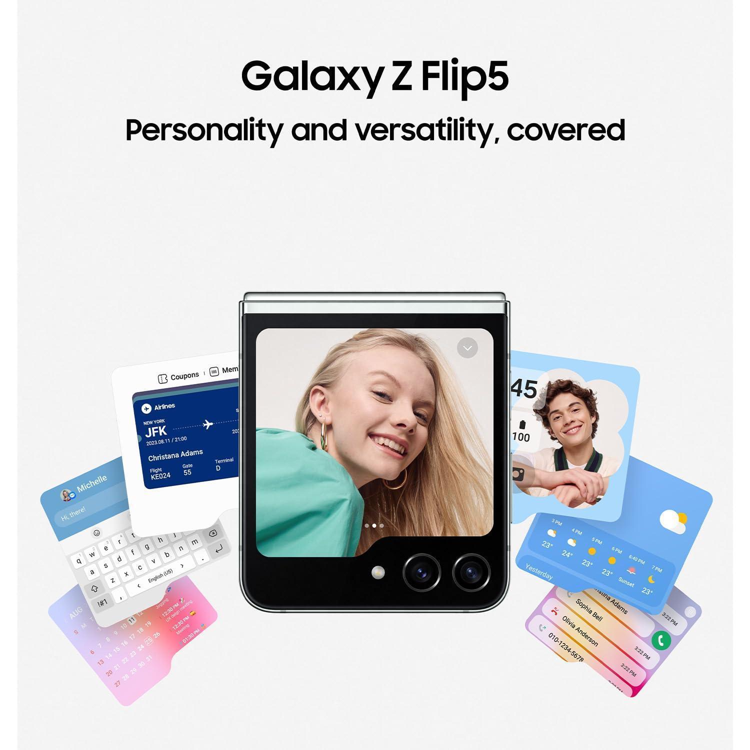 Refurbished) Samsung Galaxy Z Flip5 5G (Mint, 8GB RAM, 256GB