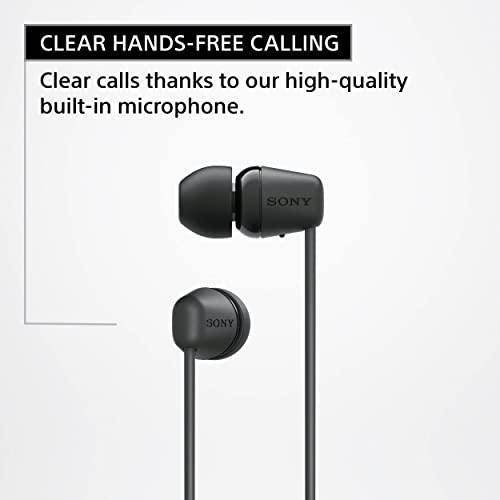 (Renewed) Sony WI-C100 Wireless Earphones with 25 Hrs Battery, Quick Charge, DSEE-Upscale, Splash Proof (IPX4), 360RA, Clear Bass, Fast Pair, in-Ear Bluetooth Headset with mic (Black) - Triveni World
