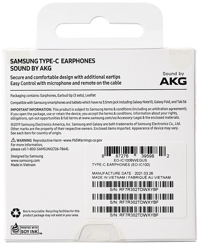 Samsung EO-IC100BWEGUS Wired In Ear Earphone With Mic (White) - Triveni World