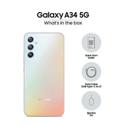 Samsung Galaxy A34 5G (Awesome Silver, 8GB, 128GB Storage) | 48 MP No Shake Cam (OIS) | IP67 | Gorilla Glass 5 | Voice Focus | Without Charger - Triveni World