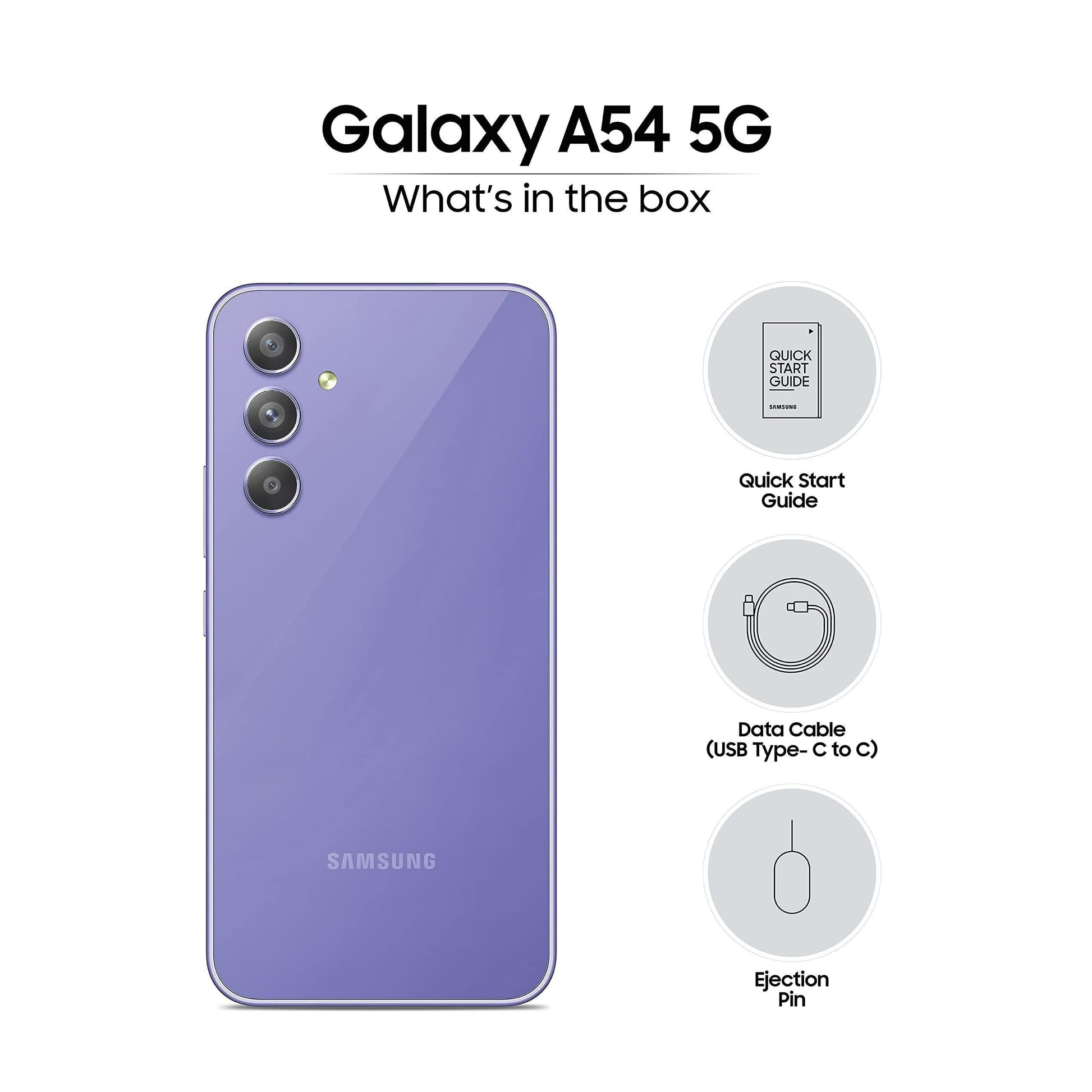 Samsung Galaxy A54 5G (Awesome Violet, 8GB, 256GB Storage) | 50 MP No Shake Cam (OIS) | IP67 | Gorilla Glass 5 | Voice Focus | Without Charger - Triveni World