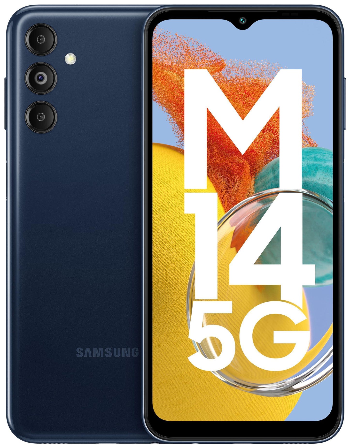 Samsung Galaxy M14 5G (Berry Blue,4GB,128GB)|50MP Triple Cam|Segment's Only 6000 mAh 5G SP|5nm Processor|2 Gen. OS Upgrade & 4 Year Security Update|12GB RAM with RAM Plus|Android 13|Without Charger - Triveni World