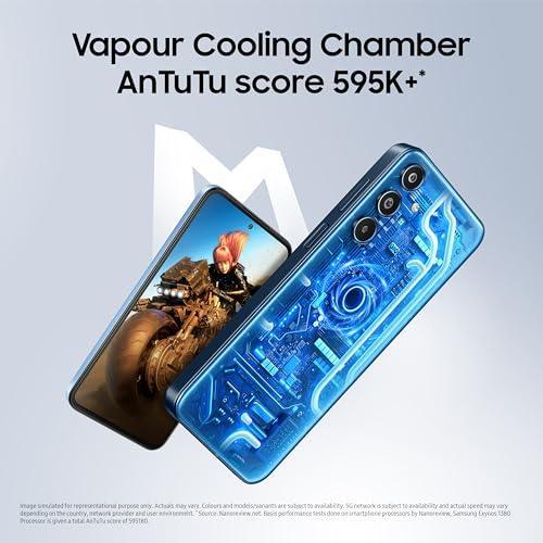 Samsung Galaxy M35 5G (DayBreak Blue,6GB RAM,128GB Storage)| Corning Gorilla Glass Victus+| AnTuTu Score 595K+ | Vapour Cooling Chamber | 6000mAh Battery | 120Hz Super AMOLED Display| without Charger - Triveni World