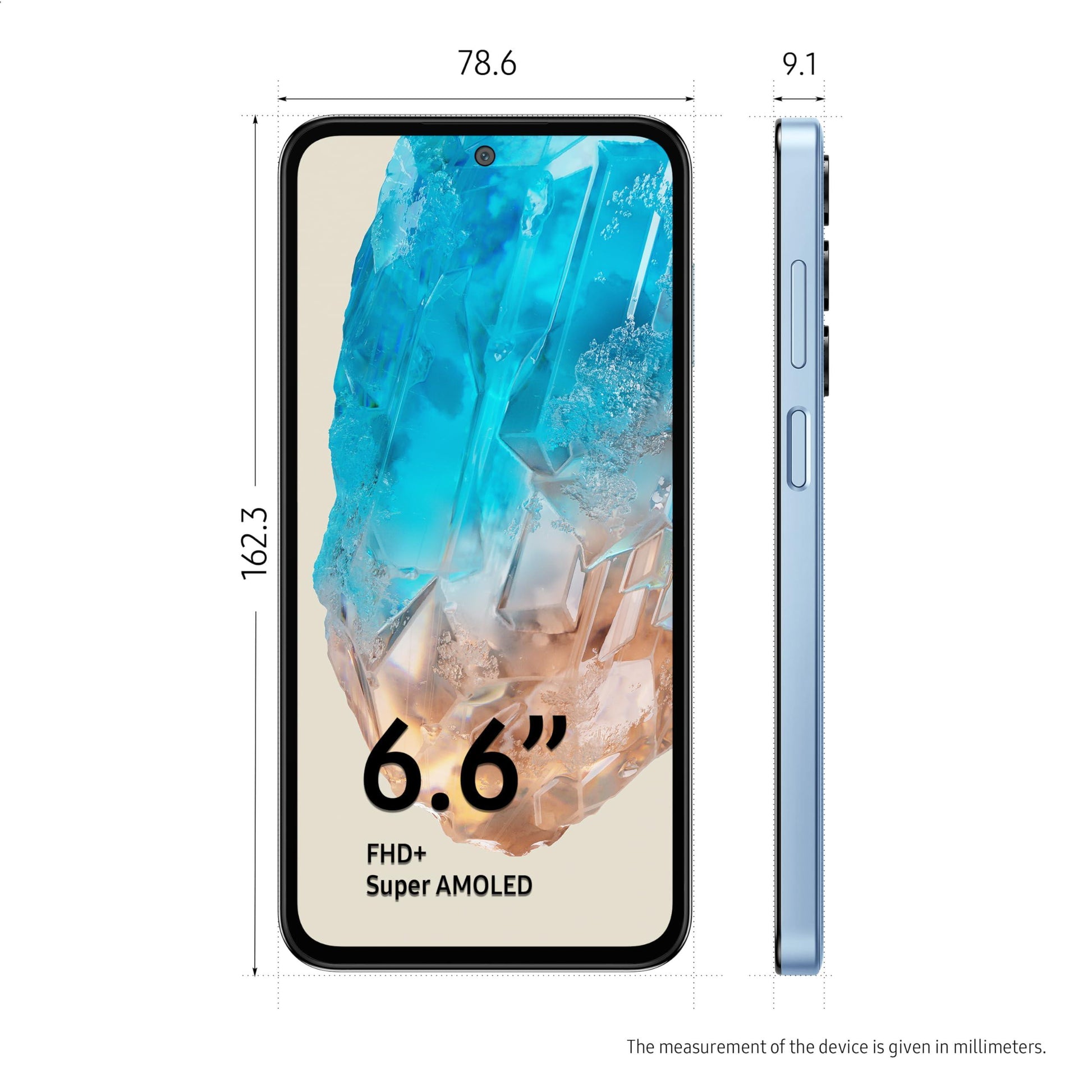 Samsung Galaxy M35 5G (Daybreak Blue,8GB RAM,128GB Storage)| Corning Gorilla Glass Victus+| AnTuTu Score 595K+ | Vapour Cooling Chamber | 6000mAh Battery | 120Hz Super AMOLED Display| Without Charger - Triveni World