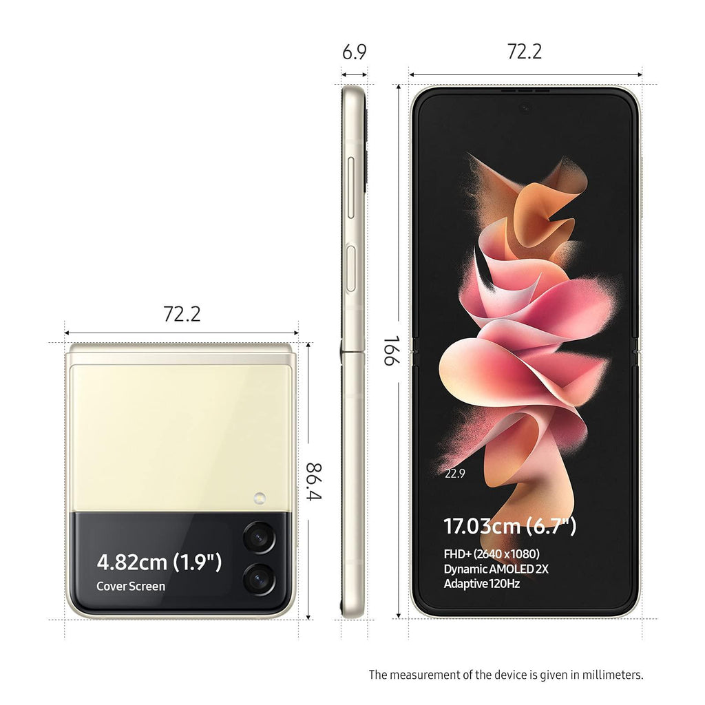Samsung Galaxy Z Flip3 5G (Cream, 8GB RAM, 128GB Storage) with No Cost EMI - Triveni World