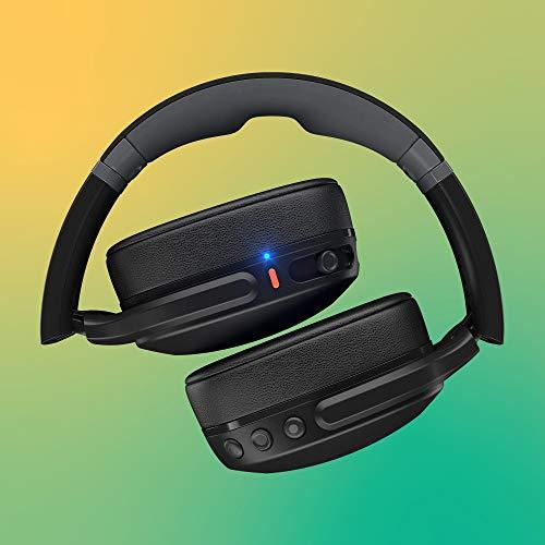 Skullcandy Crusher Evo Wireless Over-Ear Bluetooth Headphones with Microphone, for iPhone and Android, 40 Hour Battery Life, Extra Bass Tech - Bonus Line USB-C Cable -Black - Triveni World