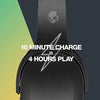Skullcandy Crusher Evo Wireless Over-Ear Bluetooth Headphones with Microphone, for iPhone and Android, 40 Hour Battery Life, Extra Bass Tech - Bonus Line USB-C Cable -Black - Triveni World