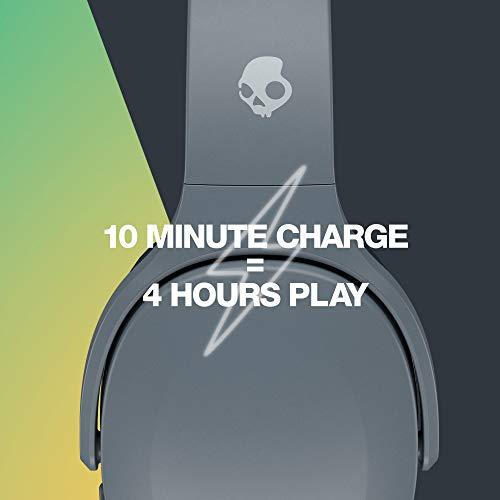 Skullcandy Crusher Evo Wireless Over-Ear Bluetooth Headphones with Microphone, for iPhone and Android, 40 Hour Battery Life, Extra Bass Tech - Bonus Line USB-C Cable -Chill Gray - Triveni World