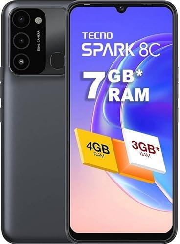 Tecno Spark 8C (Magnet Black, 4GB RAM, 64GB Storage) | 13MP AI-Enhanced Dual Camera | HD+ 6.6" Dot Notch Screen | Upto 7GB Memory fusion | 5000mAh Long-lasting Battery | 8MP Portrait Camera Beauty 3.0 - Triveni World