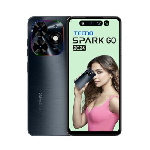 TECNO Spark GO 2024 (Gravity Black,8GB* RAM, 128GB ROM)| Segment First 90Hz Dot-in Display with Dynamic Port & Dual Speakers with DTS| 5000mAh| 10W Type-C| Fingerprint Sensor| Octa-Core Processor - Triveni World