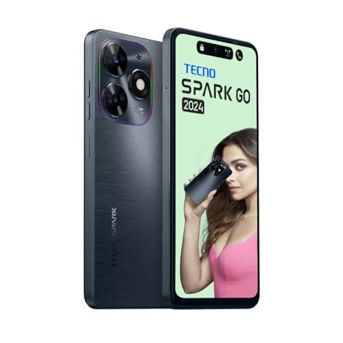 TECNO Spark GO 2024 (Gravity Black,8GB* RAM, 128GB ROM)| Segment First 90Hz Dot-in Display with Dynamic Port & Dual Speakers with DTS| 5000mAh| 10W Type-C| Fingerprint Sensor| Octa-Core Processor - Triveni World