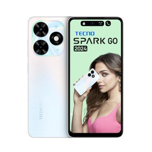 TECNO Spark GO 2024 (Mystery White,8GB* RAM, 64GB ROM)| Segment First 90Hz Dot-in Display with Dynamic Port & Dual Speakers with DTS| 5000mAh| 10W Type-C| Fingerprint Sensor| Octa-Core Processor - Triveni World