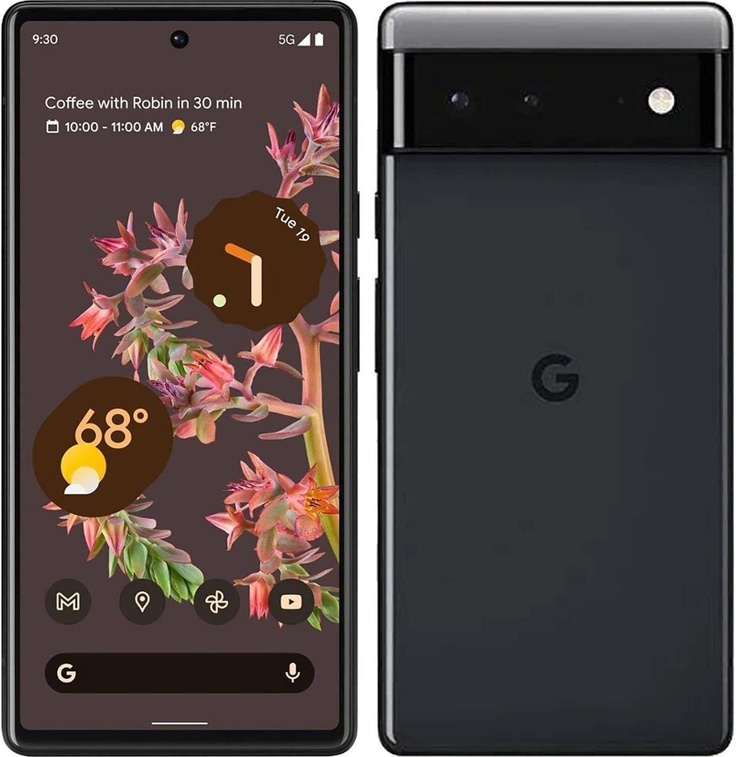 Google Pixel 6 5G 128GB Stormy Black Seafoam Coral Refurbished - Triveni World