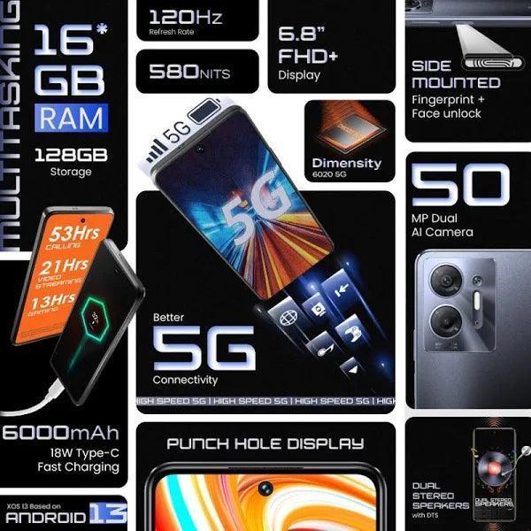 Infinix Hot 30 5g (knight Black, 128 Gb, 6000 Mah) - Triveni World