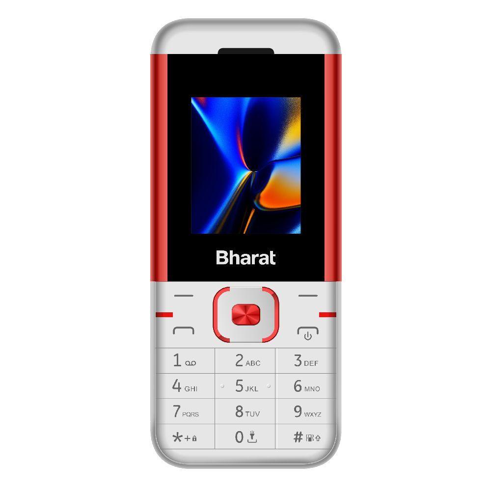 JioBharat K1 Karbonn 4G Keypad Phone with JioCinema, JioSaavn, JioPay (UPI), Long Lasting Battery, LED Torch, Digital Camera, White & Red, Locked for JioNetwork(493071995) - Triveni World