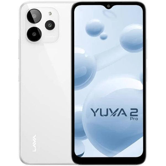 Lava Yuva 2 Pro (Glass White, 4GB RAM, 64GB Storage)| 2.3 Ghz Octa Core Helio G37| 13 MP AI Triple Camera |Fingerprint Sensor| 5000 mAh Battery| Upto - Triveni World