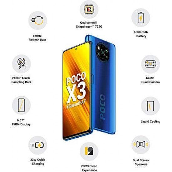 MI Poco X3 (Cobalt Blue, 8GB RAM / 128 Storage) Refurbished - Triveni World