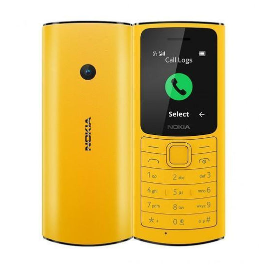 Nokia 110 4G with Volte HD Calls, Up to 32GB External Memory, FM Radio (Wired & Wireless Dual Mode), Games, Torch | Yellow (Nokia 110 DS-4G) - Triveni World
