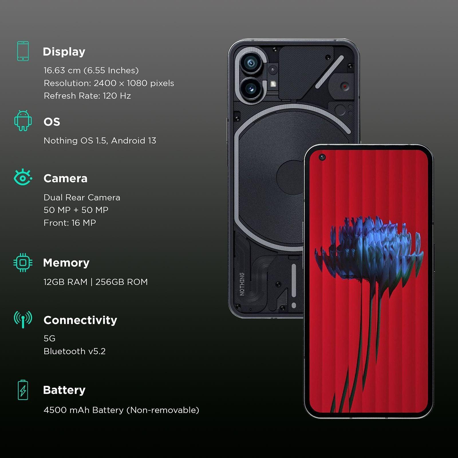 nothing phone 1 12GBメモリ256GBストレージ 美品 シンプルな操作性と唯一無二のデザインが魅力！ ミドルレンジスマホ