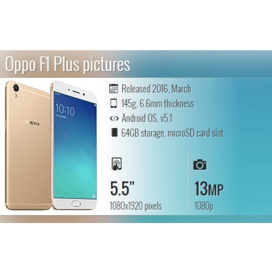 OPPO F1 Plus (Gold, 64 GB, 4 GB RAM) - Triveni World