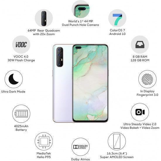 OPPO Reno3 Pro (Sky White, 128 GB) (8 GB RAM) Refurbished
