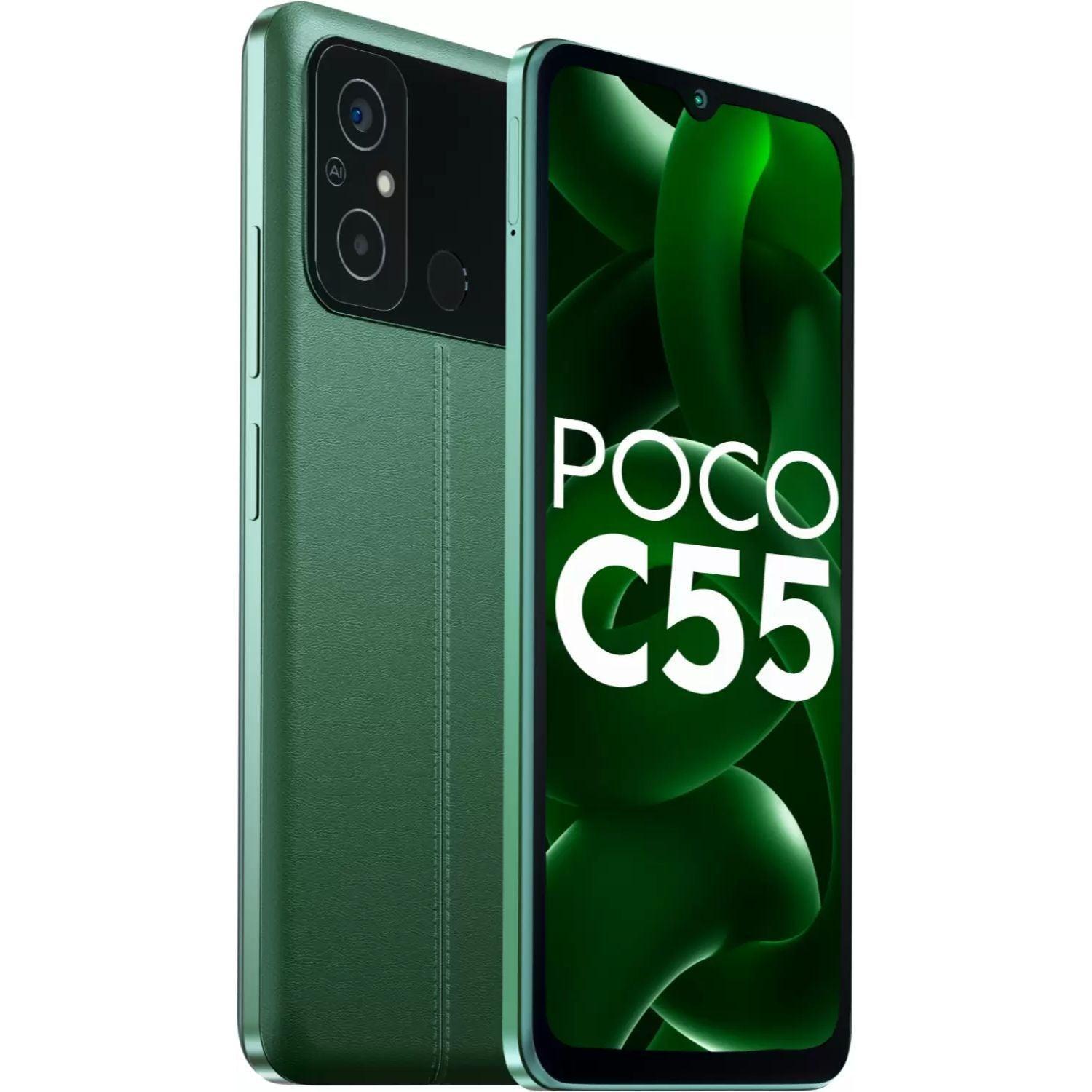 POCO C55 6GB 128GB Forest Green smart-phones ( 6 GB 128 GB ) Refurbished - Triveni World