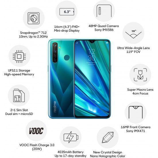 Realme 5 Pro (Crystal Green, 64 GB, 4 GB RAM) refurbished - Triveni World