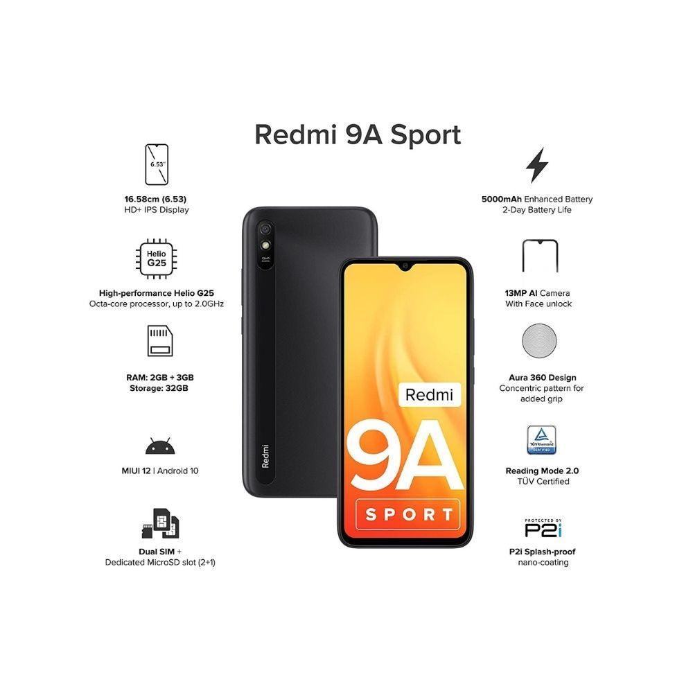 Redmi 9A Sport (Carbon Black, 3GB RAM, 32GB Storage) - Triveni World