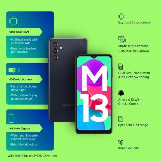 Samsung Galaxy M13, 6000mAh Battery Midnight Blue, 6GB, 128GB Storage - Triveni World