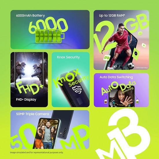 Samsung Galaxy M13, 6000mAh Battery Midnight Blue, 6GB, 128GB